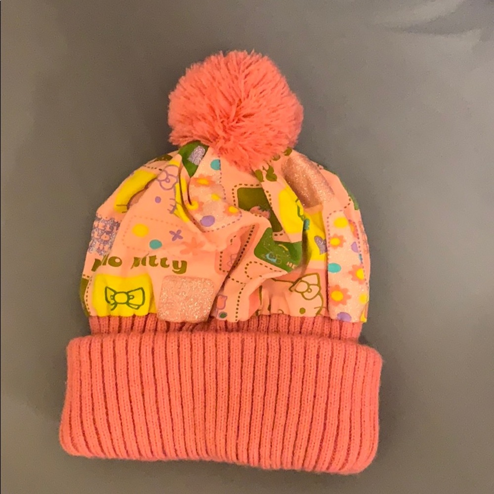 Hello Kitty Pink Winter Hat Euc - image 2